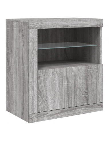 Credenza con Luci LED Grigio Sonoma 181,5x37x67 cm
