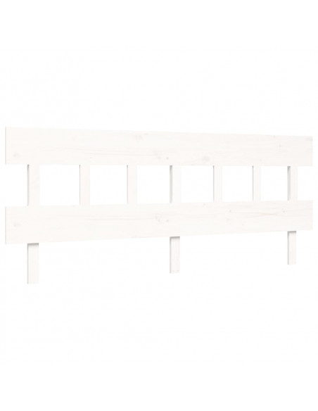 Giroletto con Testiera Bianco 200x200 cm in Legno Massello