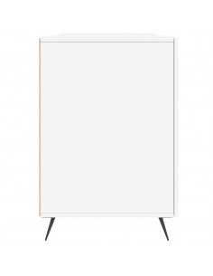 Scrivania Bianco Lucido 140x50x75 cm in Legno Multistrato 2