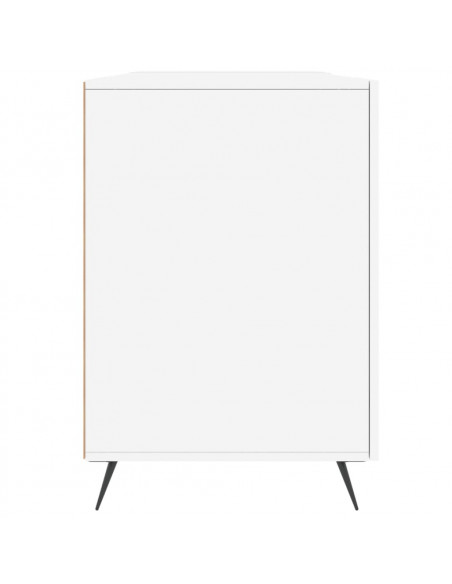Scrivania Bianco Lucido 140x50x75 cm in Legno Multistrato
