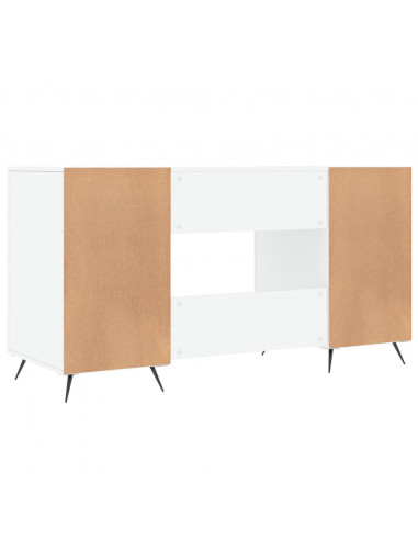 Scrivania Bianco Lucido 140x50x75 cm in Legno Multistrato