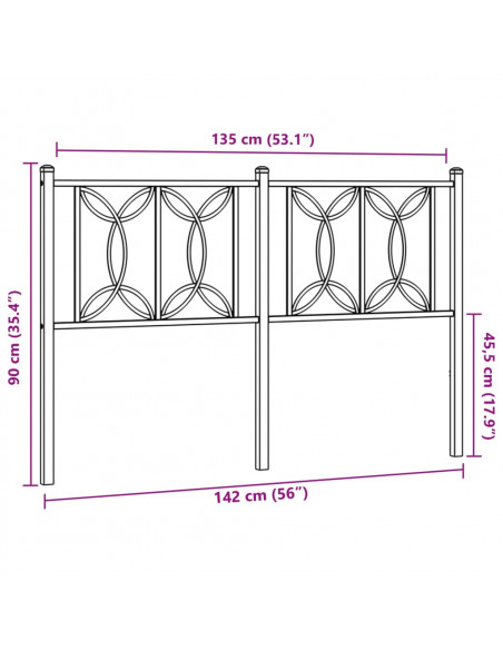 Testiera in Metallo Nero 135 cm