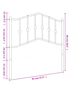 Testiera in Metallo Nero 90 cm