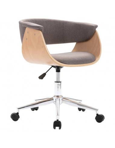Sedia da Ufficio Girevole Talpa in Legno Piegato e Tessuto