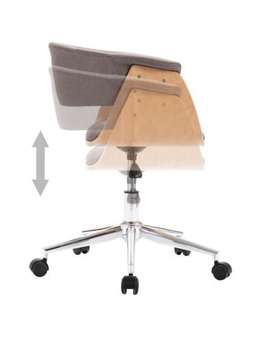 Sedia da Ufficio Girevole Talpa in Legno Piegato e Tessuto
