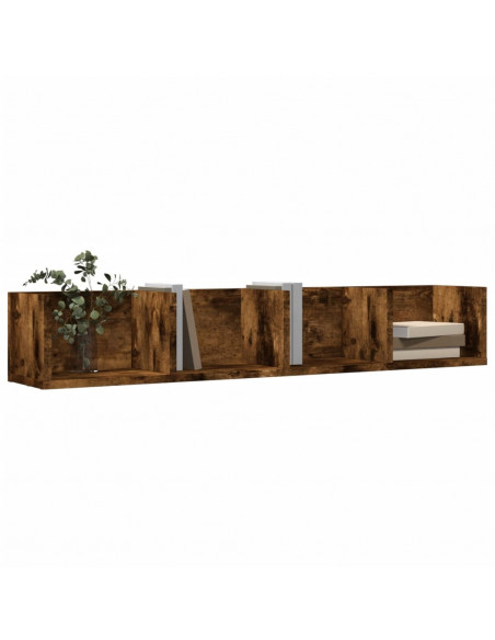 Mobili Parete 2 pz Rovere Fumo 99x18x16,5 cm Legno Multistrato