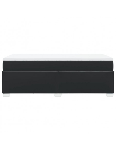 Giroletto a Molle con Materasso Nero 90x200 cm in Similpelle