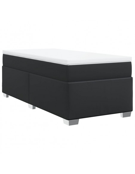 Giroletto a Molle con Materasso Nero 90x200 cm in Similpelle