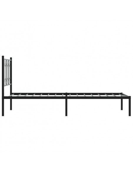Giroletto con Testiera in Metallo Nero 90x190 cm