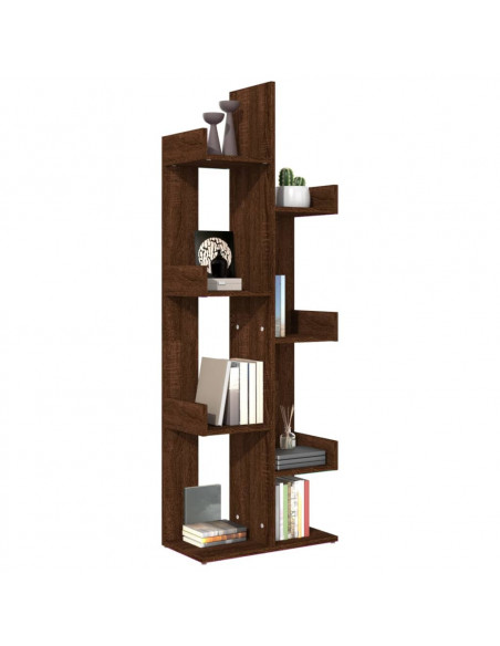 Libreria 48x25,5x140 cm Rovere Marrone in Legno Multistrato