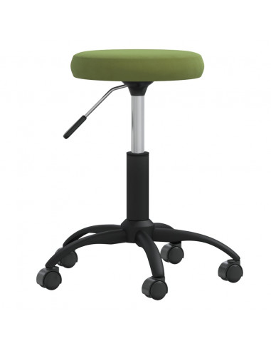 Sedia da Ufficio Girevole Verde Chiaro in Velluto