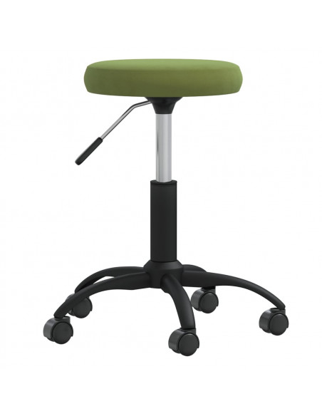 Sedia da Ufficio Girevole Verde Chiaro in Velluto