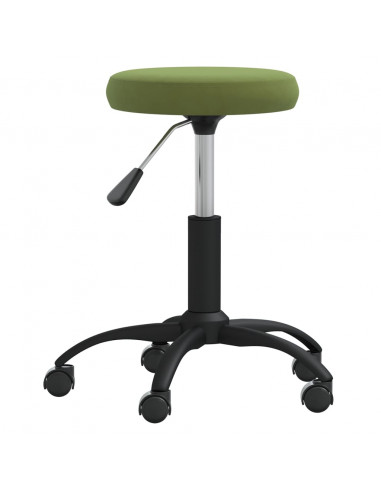 Sedia da Ufficio Girevole Verde Chiaro in Velluto