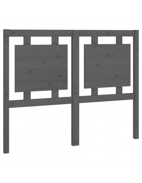Testiera per Letto Grigia 125,5x4x100 cm Legno Massello di Pino
