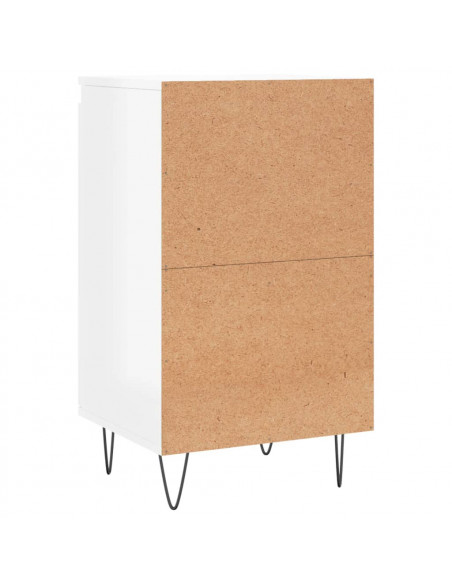 Credenza Bianco Lucido 40x35x70 cm in Legno Multistrato