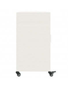 Credenza Bianca 100,5x39x72 cm in Acciaio Laminato a Freddo 2