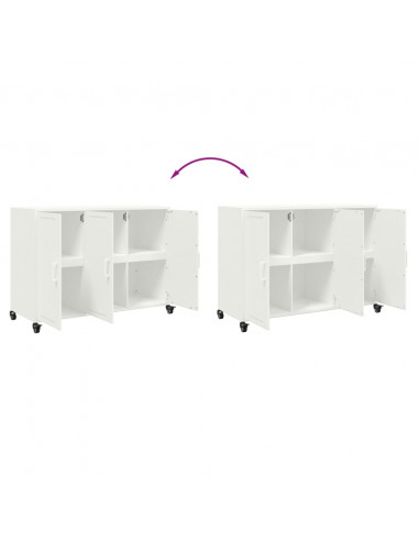 Credenza Bianca 100,5x39x72 cm in Acciaio Laminato a Freddo