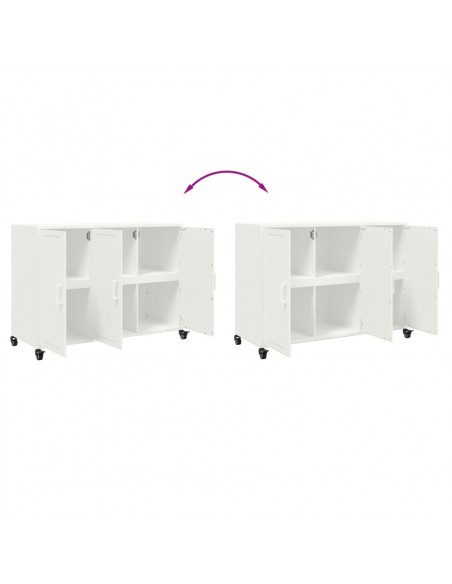 Credenza Bianca 100,5x39x72 cm in Acciaio Laminato a Freddo