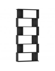 Libreria/Divisorio Nero 80x24x192 cm in Legno Multistrato 2