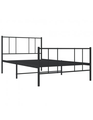 Giroletto con Testiera e Pediera Metallo Nero 75x190 cm