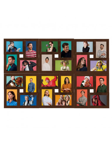 Cornice per Collage 24x(13x18 cm) Foto Marrone Scuro in MDF