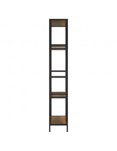 Scaffale per Libri 80x30x180 cm Acciaio e Legno Multistrato