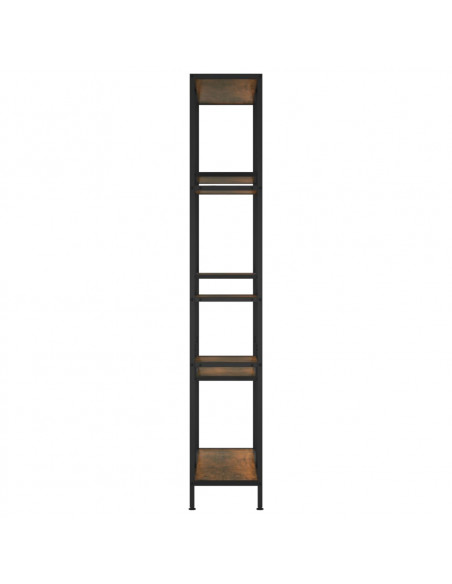 Scaffale per Libri 80x30x180 cm Acciaio e Legno Multistrato