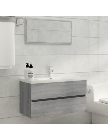 Mobile Sottolavabo Grigio Sonoma 90x38,5x45cm Legno Multistrato