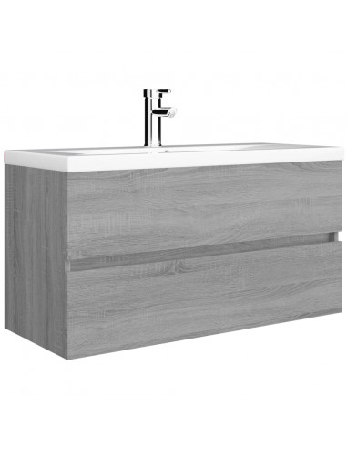 Mobile Sottolavabo Grigio Sonoma 90x38,5x45cm Legno Multistrato