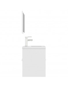 Set Mobili da Bagno Bianco in Legno Multistrato 2