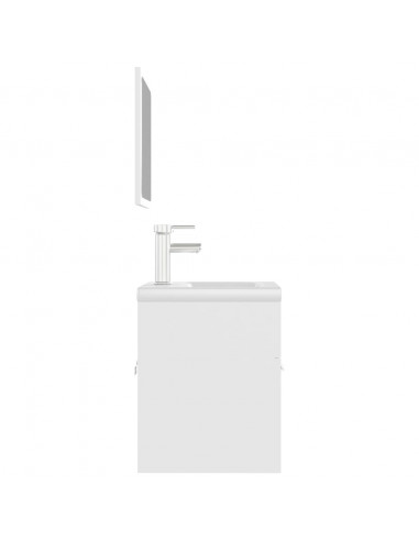 Set Mobili da Bagno Bianco in Legno Multistrato