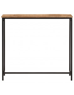 Tavolo Consolle 80x30x74 cm in Legno Massello di Mango e Ferro 2