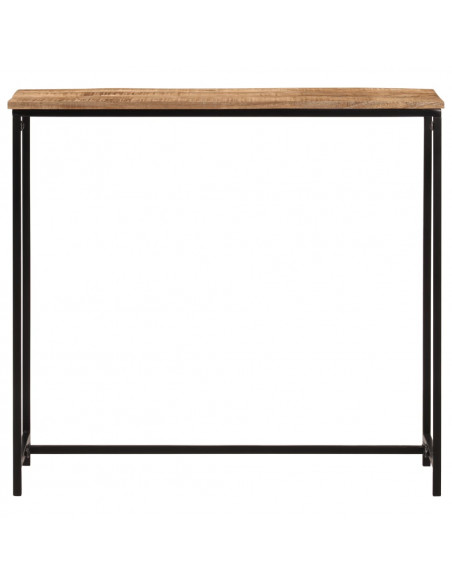 Tavolo Consolle 80x30x74 cm in Legno Massello di Mango e Ferro
