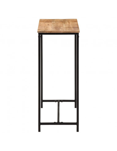 Tavolo Consolle 80x30x74 cm in Legno Massello di Mango e Ferro