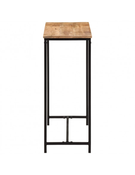 Tavolo Consolle 80x30x74 cm in Legno Massello di Mango e Ferro