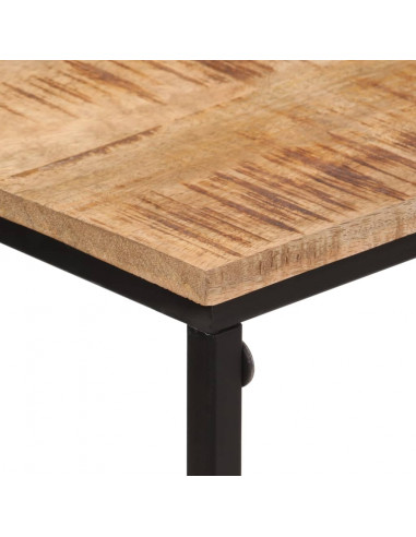 Tavolo Consolle 80x30x74 cm in Legno Massello di Mango e Ferro