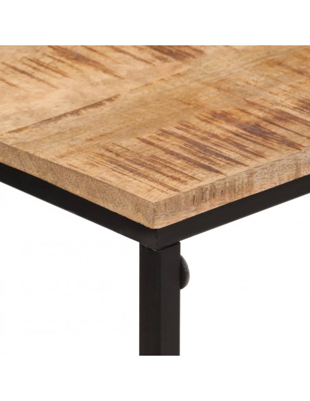 Tavolo Consolle 80x30x74 cm in Legno Massello di Mango e Ferro