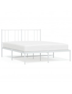 Giroletto con Testiera Metallo Bianco 135x190 cm 2