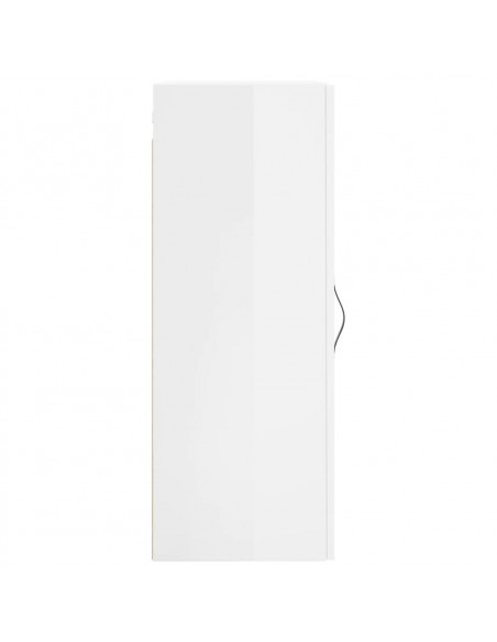 Mobile a Parete Bianco Lucido 34,5x34x90 cm