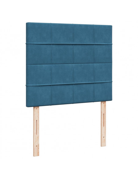 Giroletto a Molle con Materasso Blu 120x190 cm in Velluto