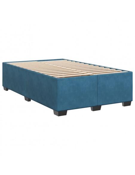 Giroletto a Molle con Materasso Blu 120x190 cm in Velluto