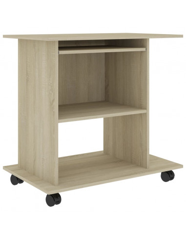 Scrivania Computer Rovere Sonoma 80x50x75 cm Legno Multistrato