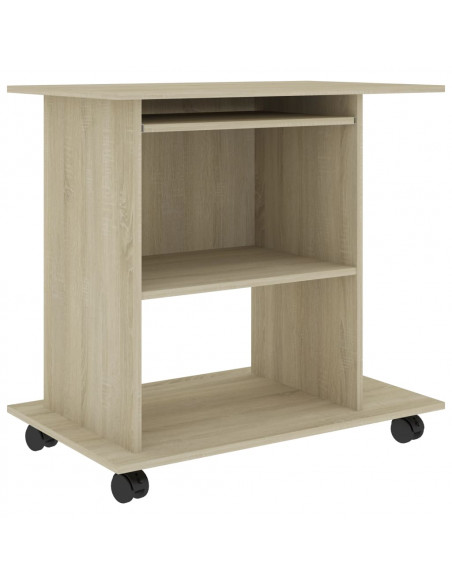 Scrivania Computer Rovere Sonoma 80x50x75 cm Legno Multistrato