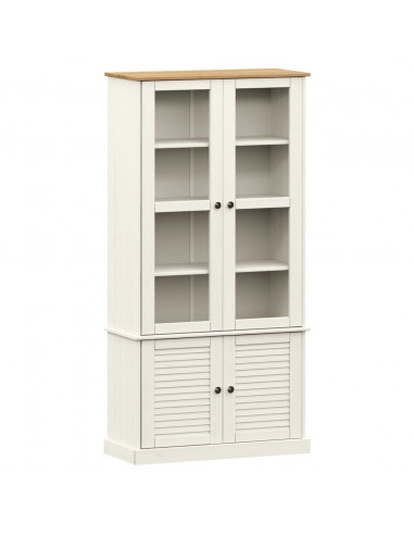 Vetrina VIGO 85x35x170 cm in Legno Massello di Pino Bianco