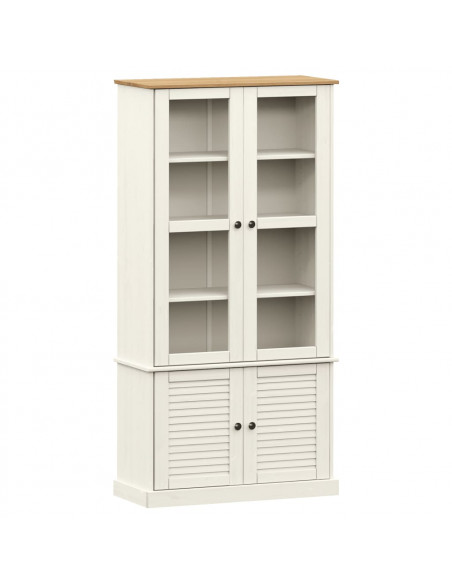 Vetrina VIGO 85x35x170 cm in Legno Massello di Pino Bianco