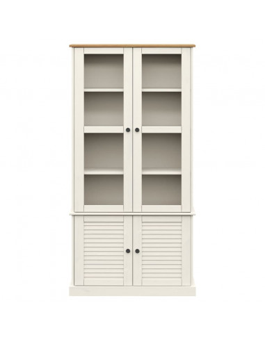 Vetrina VIGO 85x35x170 cm in Legno Massello di Pino Bianco