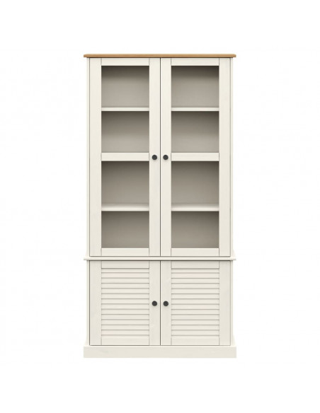 Vetrina VIGO 85x35x170 cm in Legno Massello di Pino Bianco