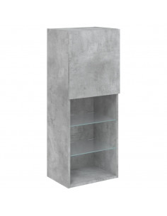 Mobile TV con Luci LED Grigio Cemento 40,5x30x102 cm 2