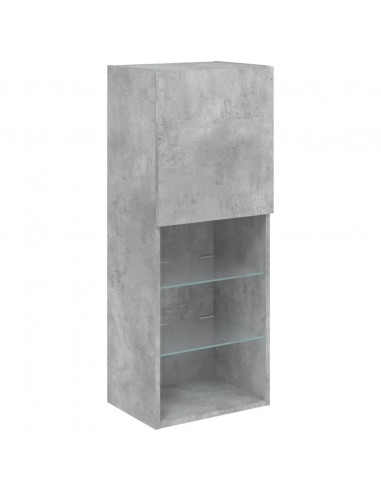 Mobile TV con Luci LED Grigio Cemento 40,5x30x102 cm