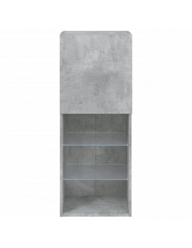 Mobile TV con Luci LED Grigio Cemento 40,5x30x102 cm